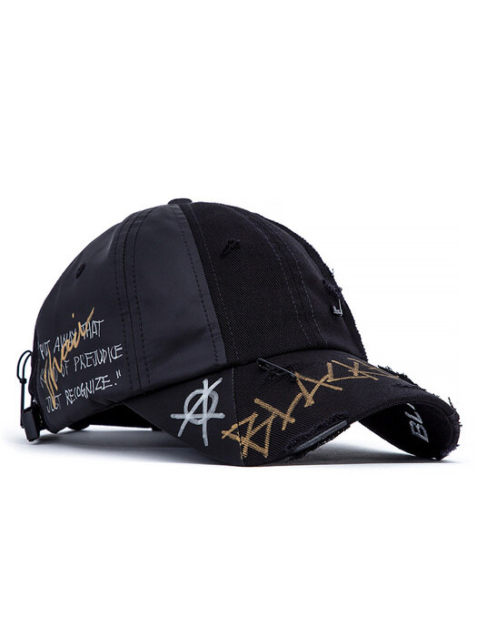 BBD Ripped Custom Persona Graffiti Logo Cap (Black)