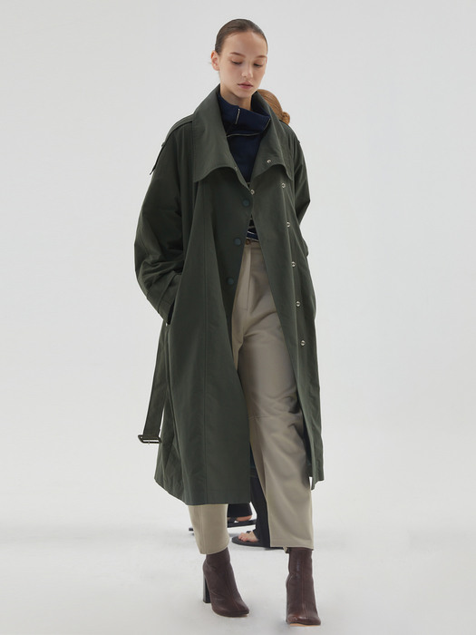 MAXIMAL TRENCH COAT_DEEP GREEN