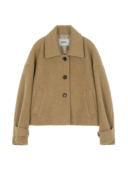 Alpaca and Wool-blend Jacket in Khaki Beige VW1AJ016-C4