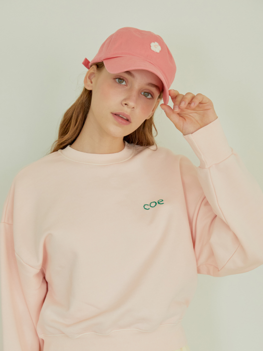 COE FLOWER BALL CAP : 코이플라워 볼캡 피치 핑크