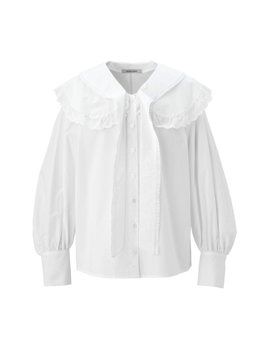 Tie lace blouse - White