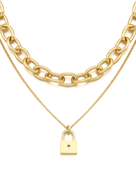 Lock Layered Necklace