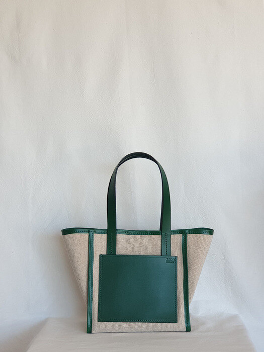 Daily Tote Bag (Leather & Canvas) / Forest