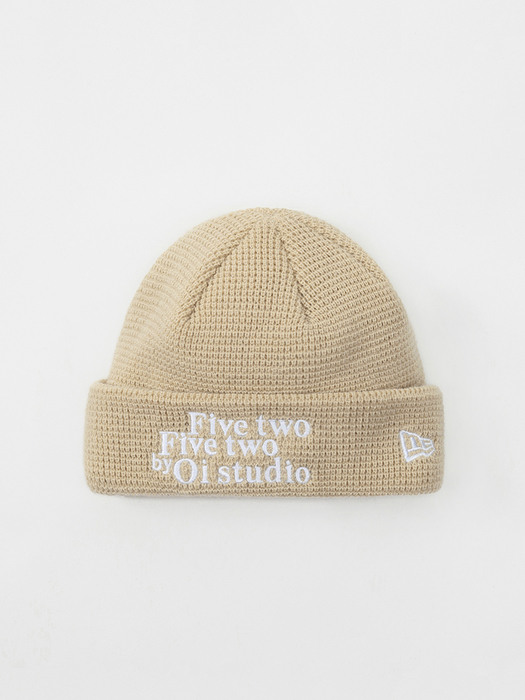 WAFFLE KNIT SHORT BEANIE [BEIGE]