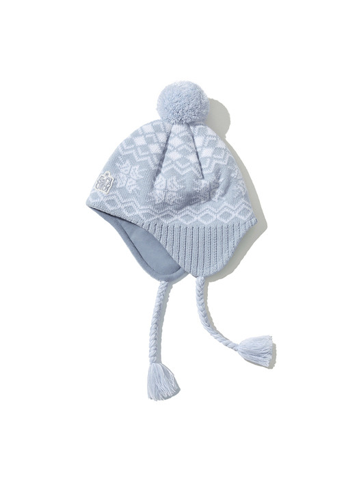 HOLIDAY NORDIC EARFLAP BEANIE [LIGHT BLUE]