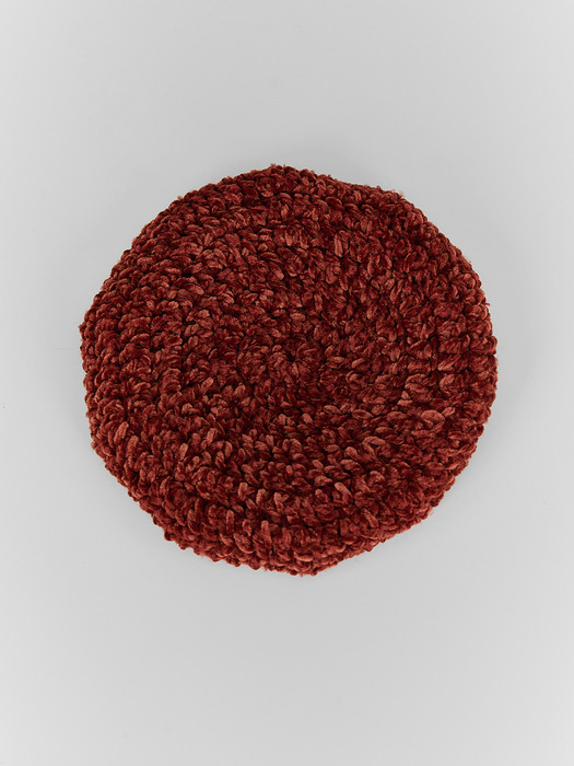 VELVET BERET (BRICK)