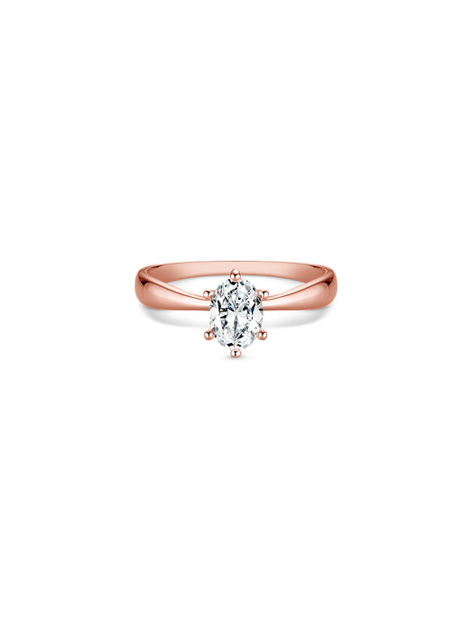 Solitaire oval ring(rose gold)