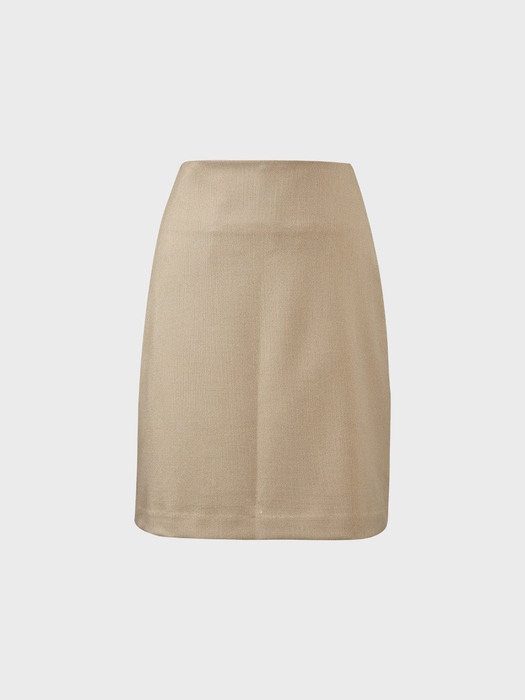A-line mini skirt_beige