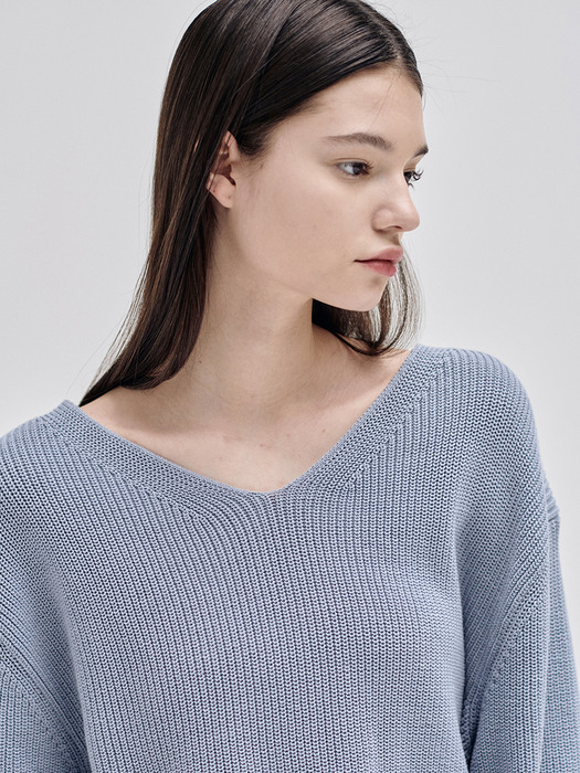 22SN urban basic v-neck pullover [BL]