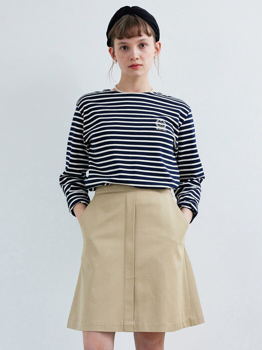 Button Chino Midi Skirt_BE