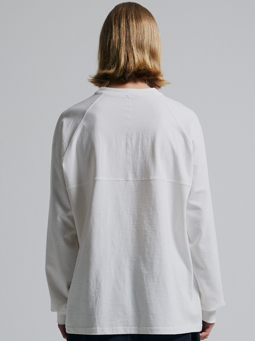 BIO WASHED COTTON CUTTING LONG SLEEVE (WHITE)