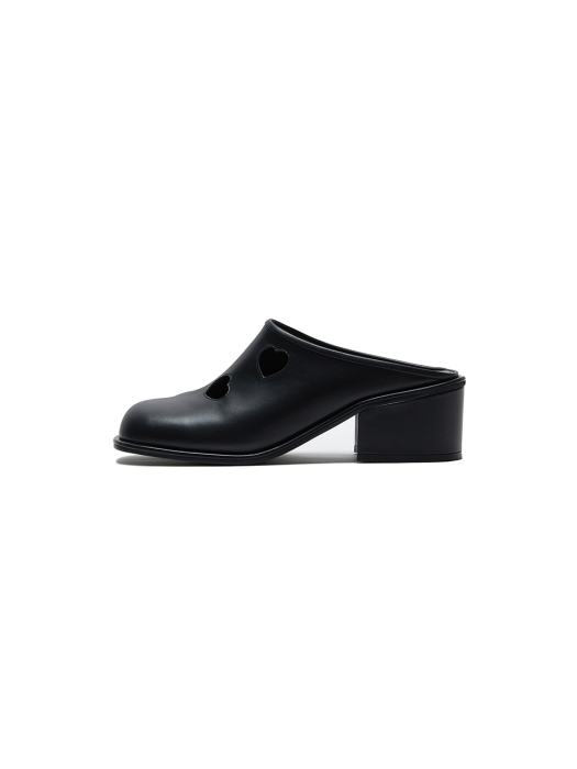 UCOOP Cut-Out Heeled Mules - Black