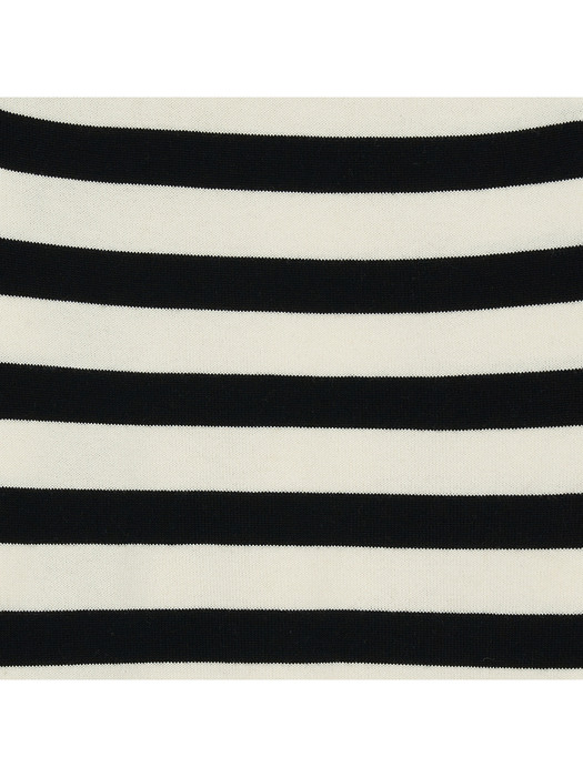 White Black Stripe Crewneck_White