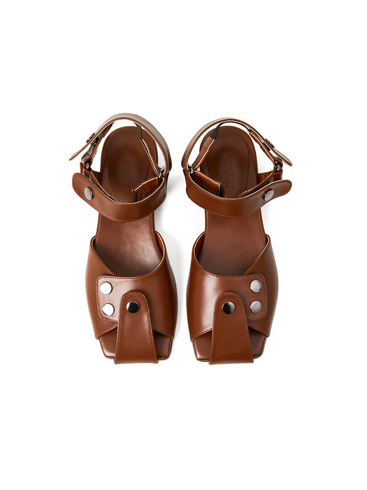 20mm Amber Buckle Strap Sandal (BROWN)