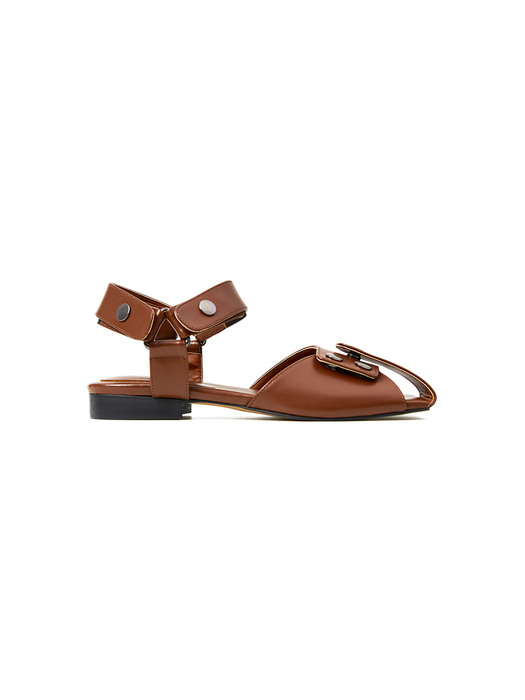 20mm Amber Buckle Strap Sandal (BROWN)