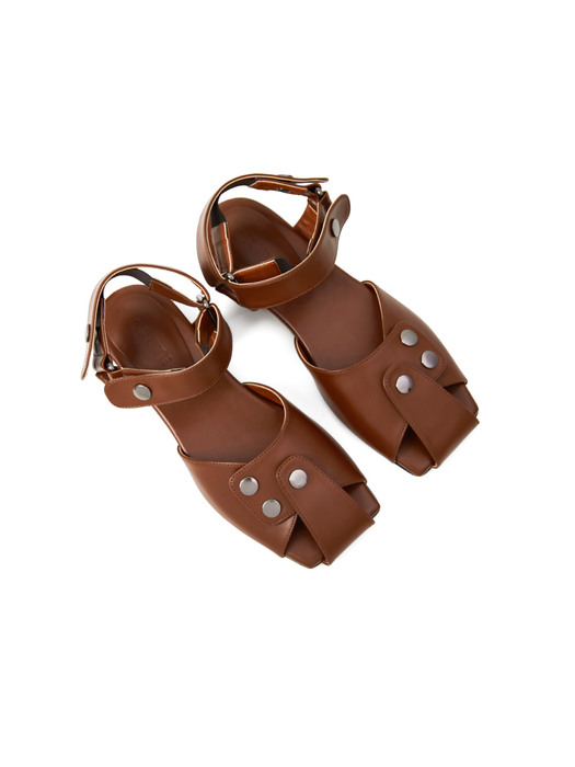 20mm Amber Buckle Strap Sandal (BROWN)