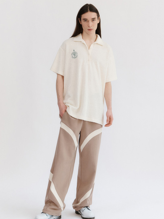 TERRY COLLARED T-SHIRT, IVORY