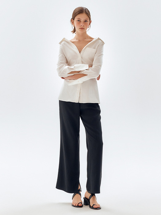 Slit Wrinkle Banding Pants_3color