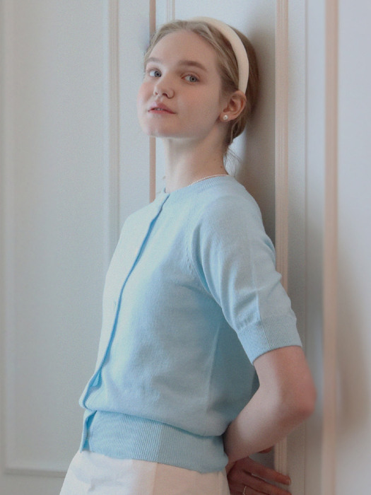 Suburb Girl Half Sleeve Cardigan (Blue Poppy)