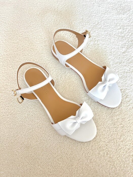 Blair Ribbon Sandals - White