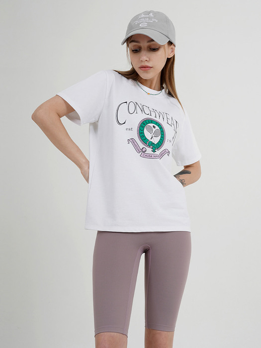 콘치 테니스 클럽 로고 티셔츠 (화이트)