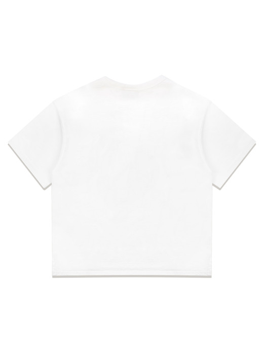 우먼즈 젤리 베어프렌즈 패치 크롭 티셔츠 화이트크림(FCC2TS433W)
