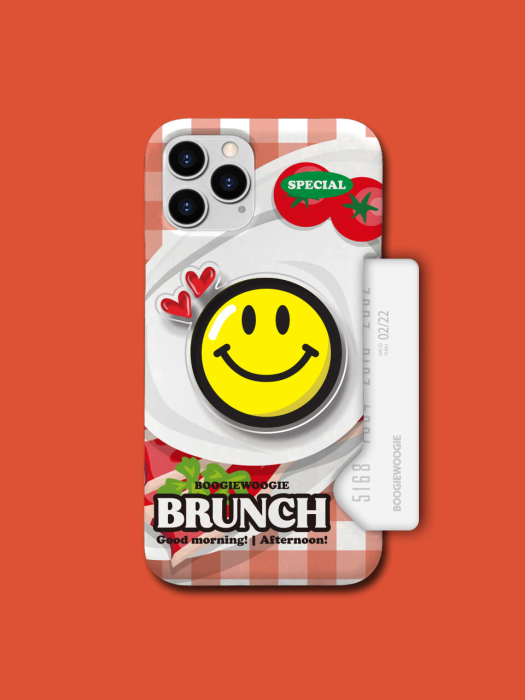슬림카드 케이스 클리어톡 세트 - 스마일 브런치 레드(Smile Brunch Red)