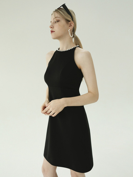 Jewel necklace dress (Black)