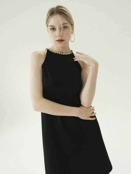 Jewel necklace dress (Black)