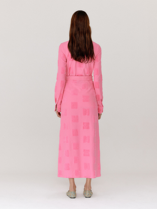 VEROTA Logo Pattern Long Skirt - Pink