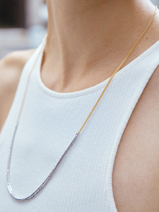 Two-Tone City Long Chain Necklace