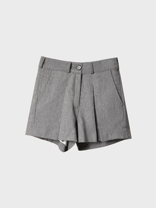 Inverted Box Wool-Blend Pleats Shorts_UTH-FP05