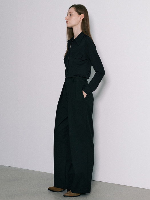 [Day-wool] Wide-leg Winter Trousers