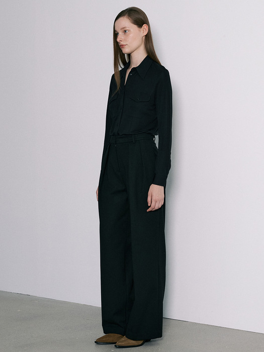 [Day-wool] Wide-leg Winter Trousers