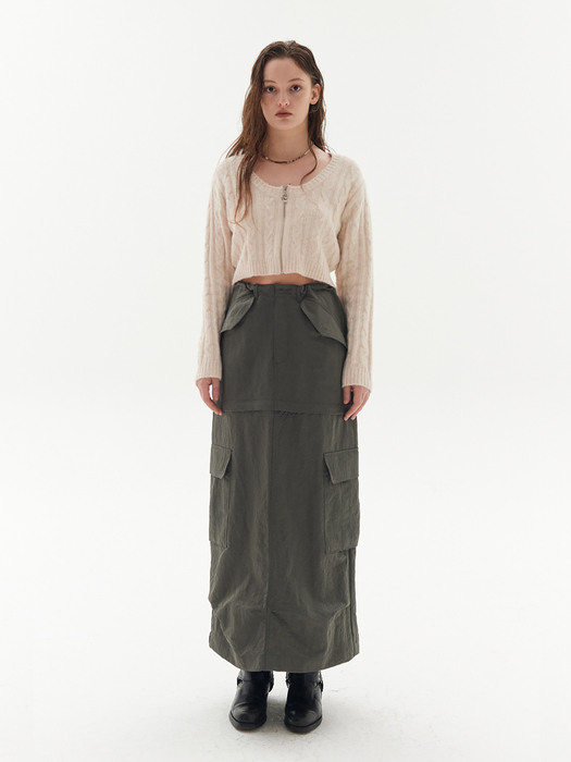 Creative 2way cargo skirt [Charcoal]