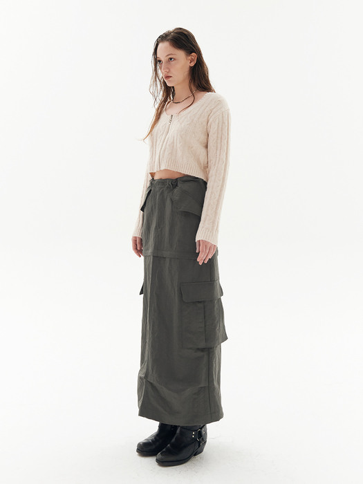 Creative 2way cargo skirt [Charcoal]