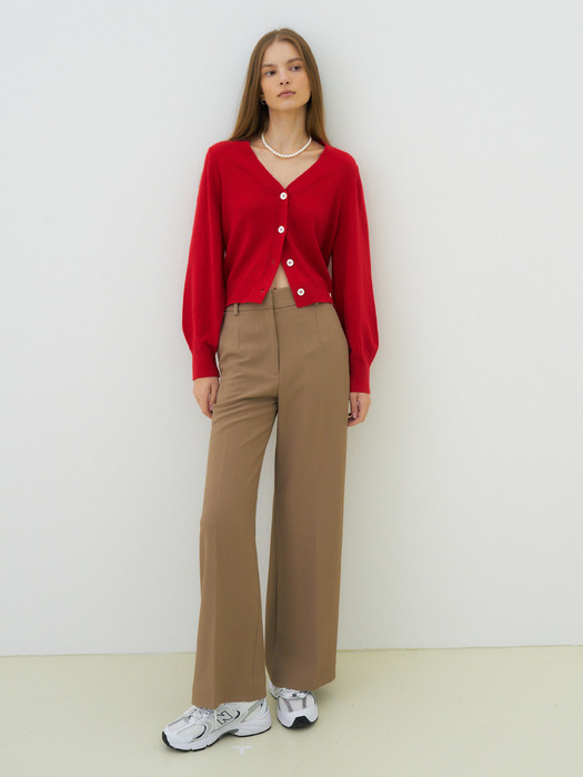 Cashmere crop cardigan (red)