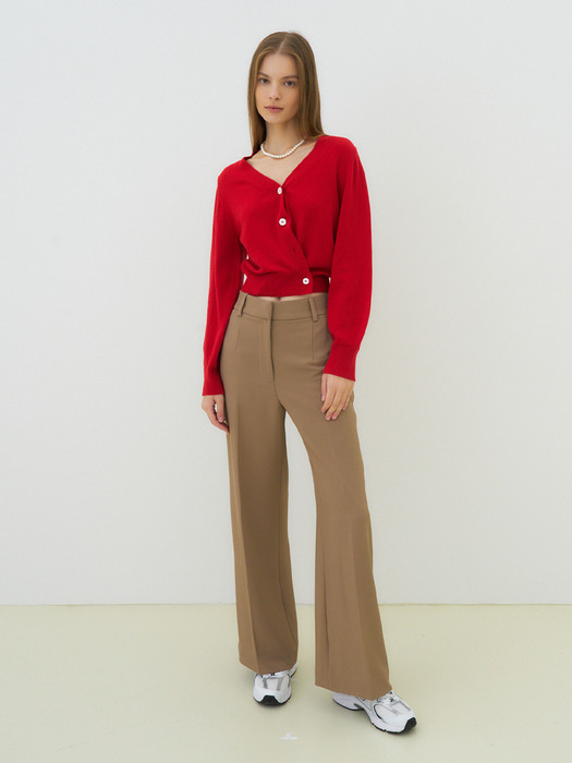 Cashmere crop cardigan (red)