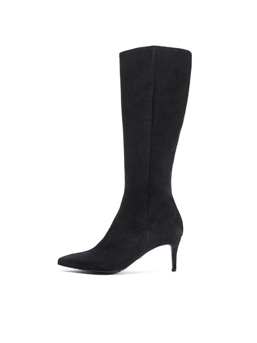 Stiletto Suede Long Boots_Black