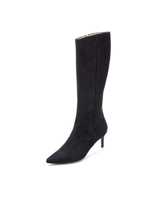 Stiletto Suede Long Boots_Black