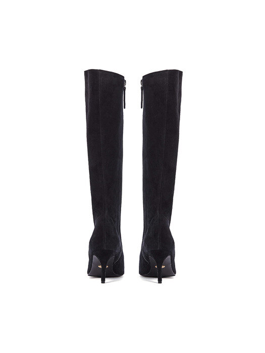 Stiletto Suede Long Boots_Black