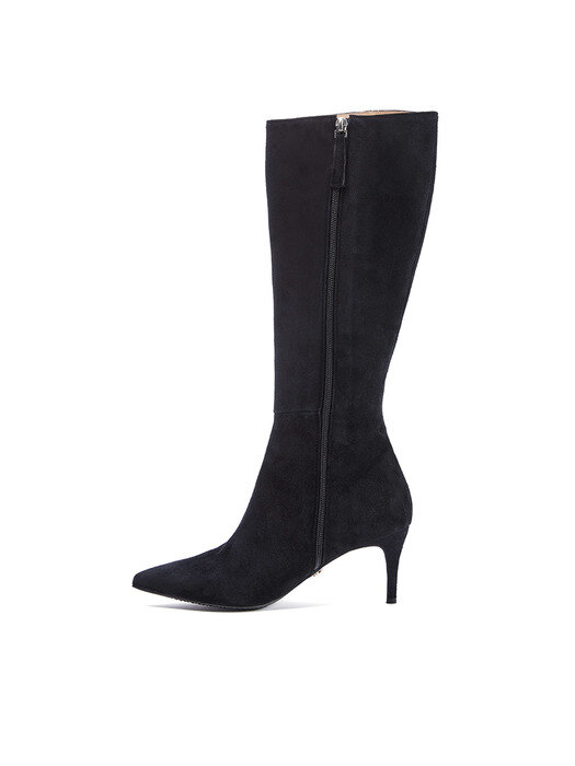 Stiletto Suede Long Boots_Black