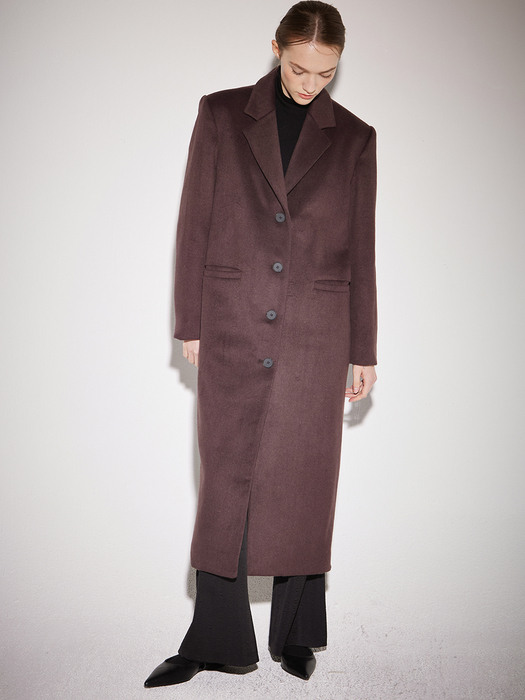 Single breasted tailored coat brown