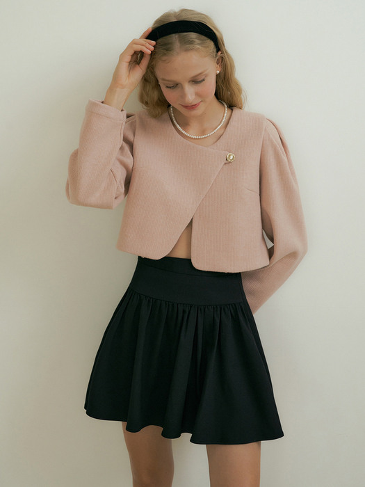 ONE BUTTON LINE CARDIGAN - PINK