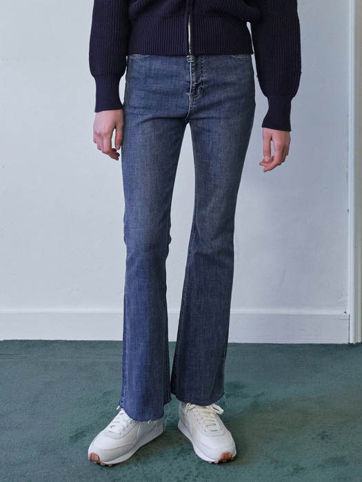 Lossy Blue Washed Bootcut Denim Pants