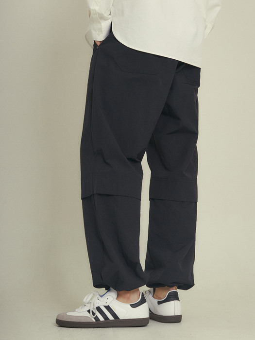 P10000 Knee tuck utility wide pants_Black