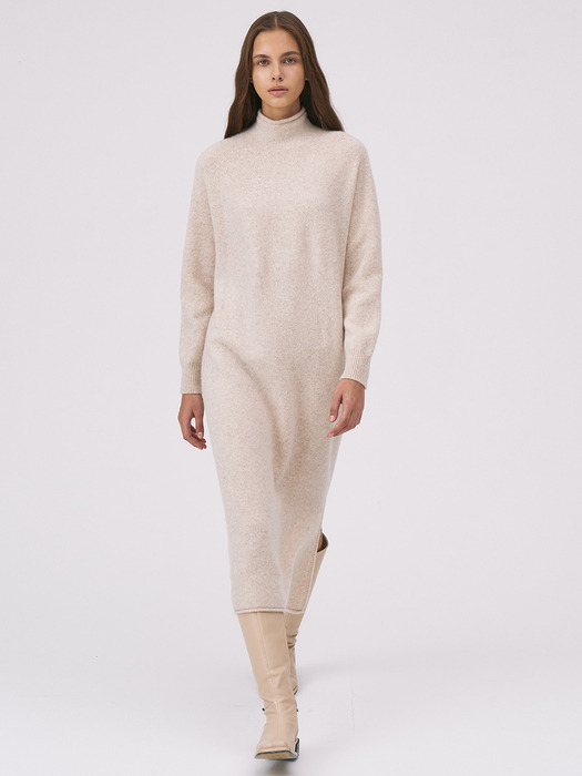 Merino Wool 100 Wholegarment Knit Dress[LMBBWIKN159]-3color