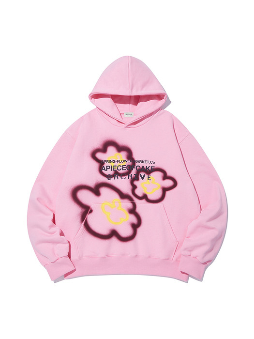Flower bear hoodie_light pink
