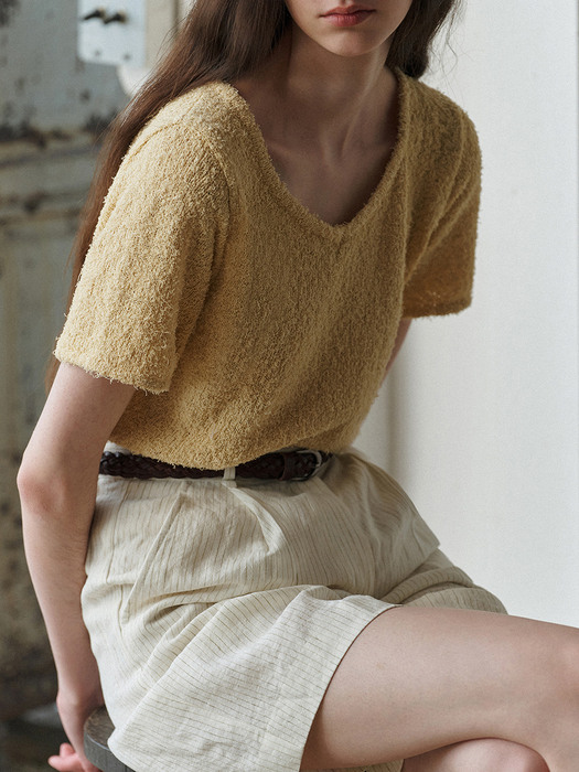 Square tail knit (Yellow)
