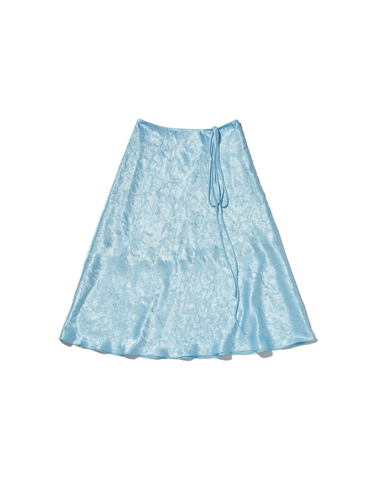 lotsyou_Linkled Satin skirt Blue